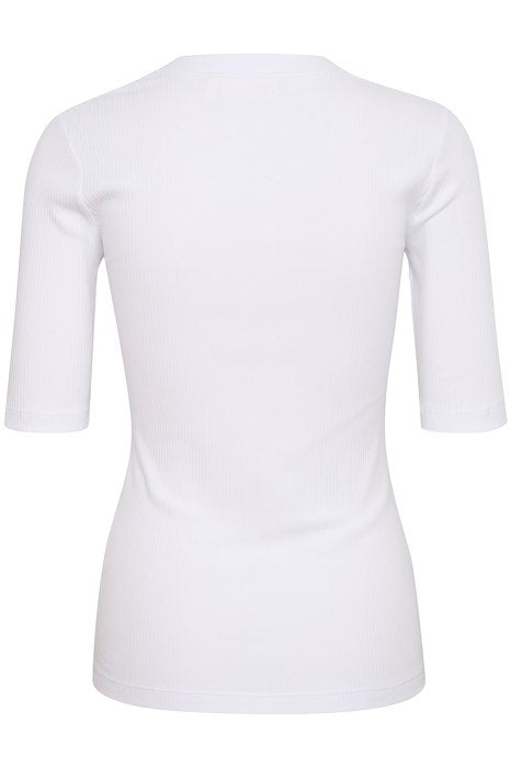 InWear - DagnaIW White V Neck 1/2 Sleeve Tee Shirt