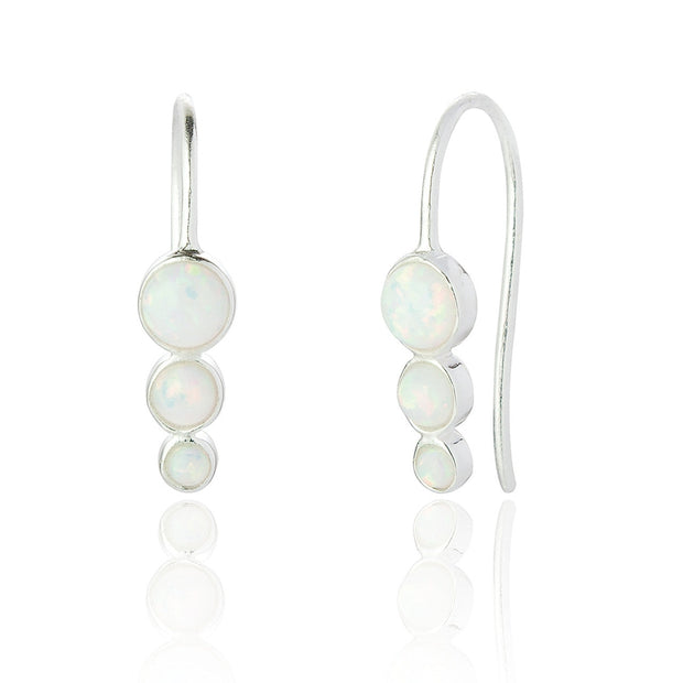 Spoke925 - Hama White Opal Silver Drop Earrings