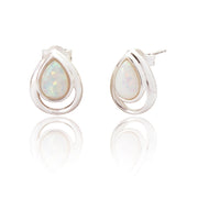 Spoke925 - Xanna White Teardrop Opal Silver Earrings