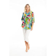 Orientique - Elafonissi - V Neck 3/4 Sleeve Loose Fit Blouse (42086)