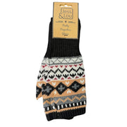 Jess & Lou - Cosy Nordic Unisex Bobble Hat in Black/Cream (HL876)