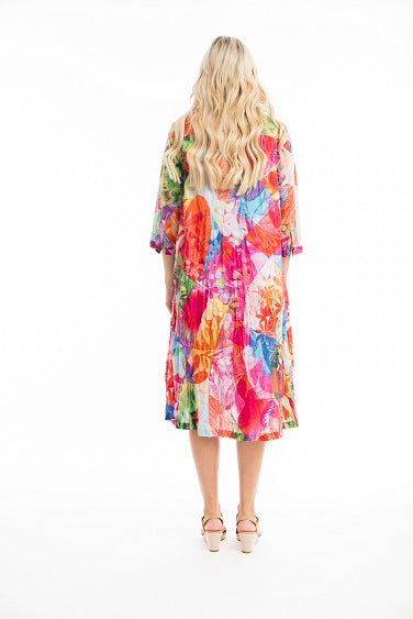 Orientique - Jozani - 3/4 Sleeve Button Through Collared Dress (30060)