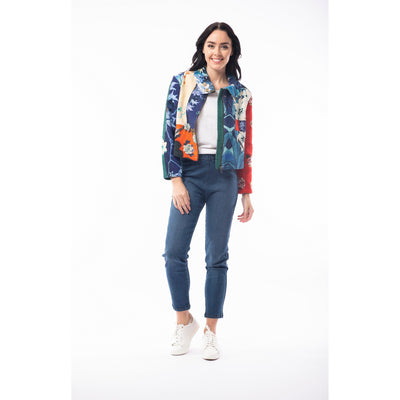 Orientique - Kleio - Short Zipped Jacket in Bold Print