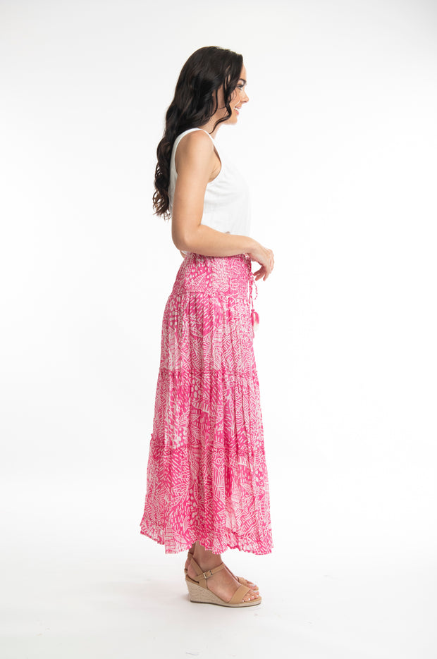 Orientique - Leros - Elasticated Waistband Layered Skirt (4528)