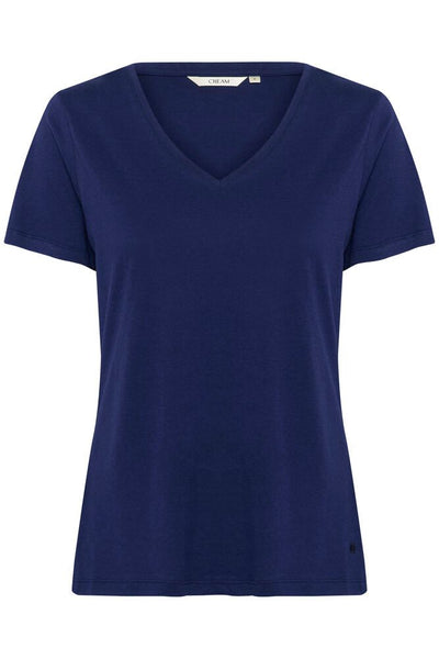 CREAM - Naia Short Sleeve V Neck Tee Shirt (3 colours) (10604508)