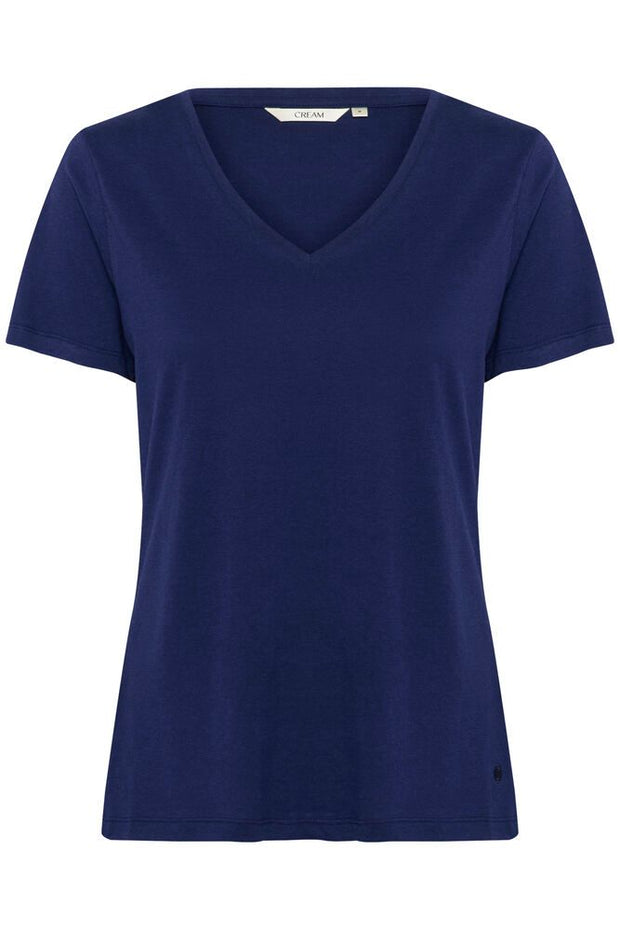 CREAM - Naia Short Sleeve V Neck Tee Shirt (3 colours) (10604508)