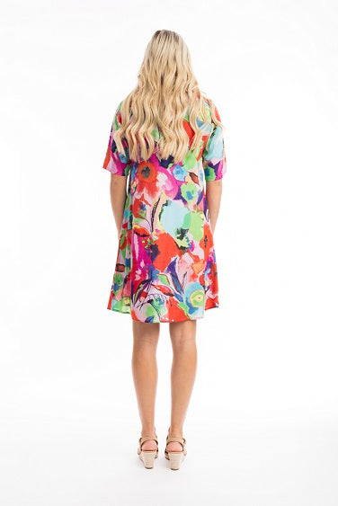Orientique - Nevis - A-Line Contemporary Short Sleeve Dress (81298)