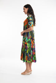 Orientique - Nicossia - Floaty Godet Short Sleeve Dress (9177)