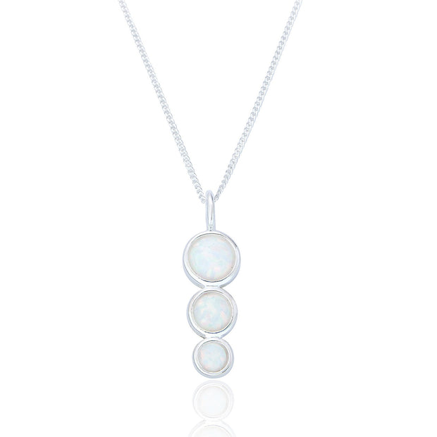 Spoke925 - Hama White Opal Silver Drop Earrings