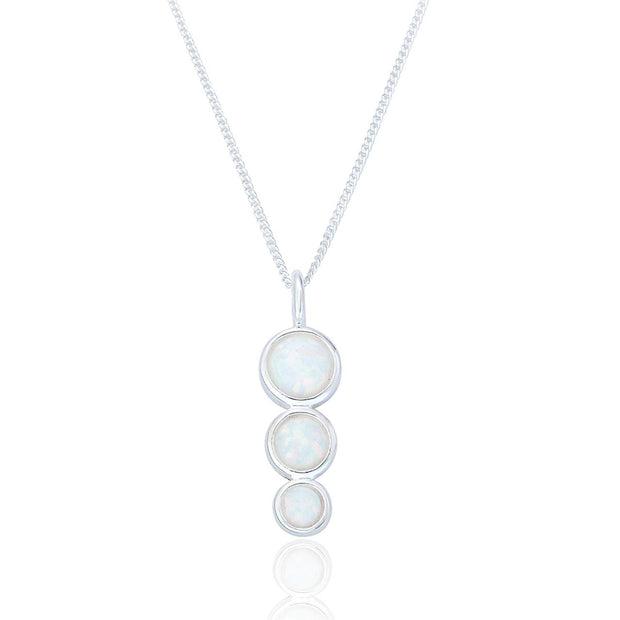Spoke925 - Hama White Opal Silver Pendant on 18" Silver Chain