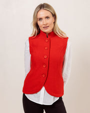 SEE SAW - Button Through High Collar Boiled Wool Waistcoat (SS150) (2 colours)