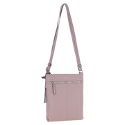 Ashwood Leather - Woodrose/Light Pink Crossbody Bag with Zip Pockets - CB3