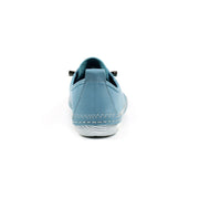 Lunar Shoes - Abbie Leather Plimsoll in Mid Blue