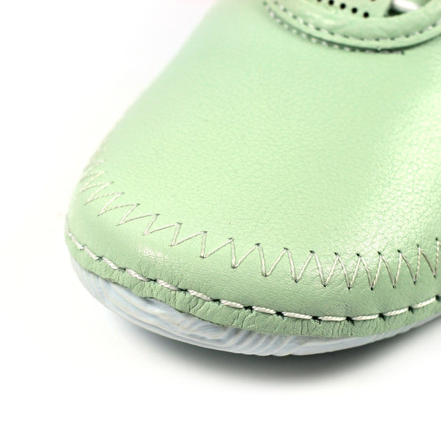 Lunar Shoes - Abbie Leather Plimsoll in Mint