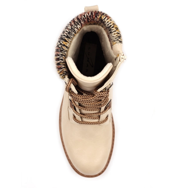 Lunar Shoes - Annabelle Waterproof High Ankle Boot in Cream (GLH003)