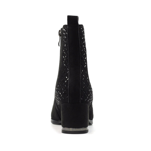 Lunar Shoes - Aurora -Faux Suede Black Ankle Boot (GLX011 BK)