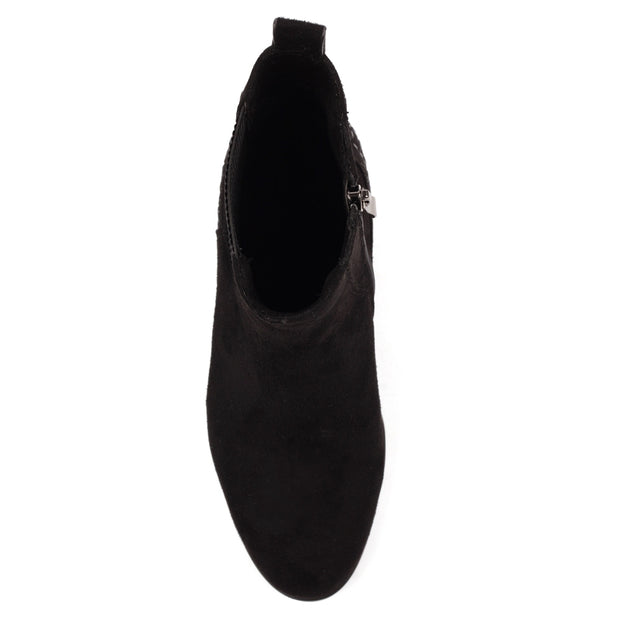 Lunar Shoes - Aurora -Faux Suede Black Ankle Boot (GLX011 BK)
