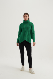 Tirelli - High Neck Cable Knit Jumper - 2 colours (K3022)