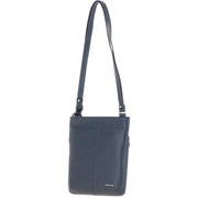 Ashwood Leather - Navy Leather Crossbody Bag with a Zip & Flap Over Pocket  - CB5