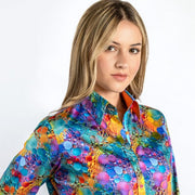Claudio Lugli - Ladies Cotton Shirt - Multi-Coloured Bubbles (CLW2123)
