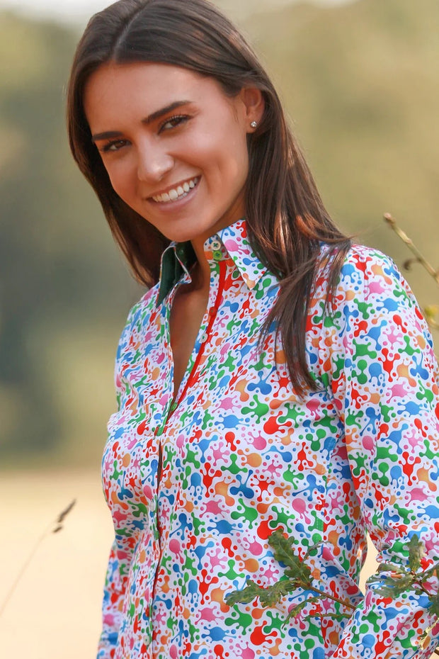 Claudio Lugli - Ladies Cotton Shirt - Bold Confetti Print (CLW2406)