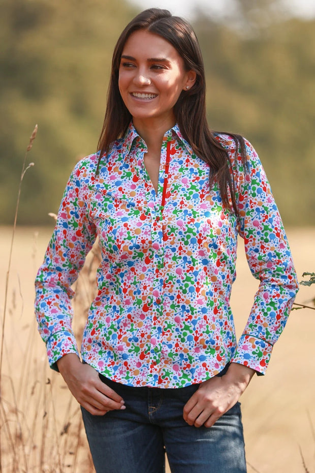 Claudio Lugli - Ladies Cotton Shirt - Bold Confetti Print (CLW2406)