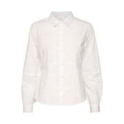 CREAM - CREvella Long Sleeve White Cotton Shirt