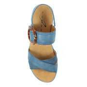 Lunar Shoes - Elise Mid Blue Wedge Sandal (JLB011)