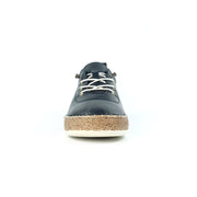 Lunar Shoes - Evie Navy Blue Leather Shoe with Elasticated laces