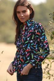 Claudio Lugli - Ladies Cotton Shirt - Feathers and Chain Print (CLW2403)