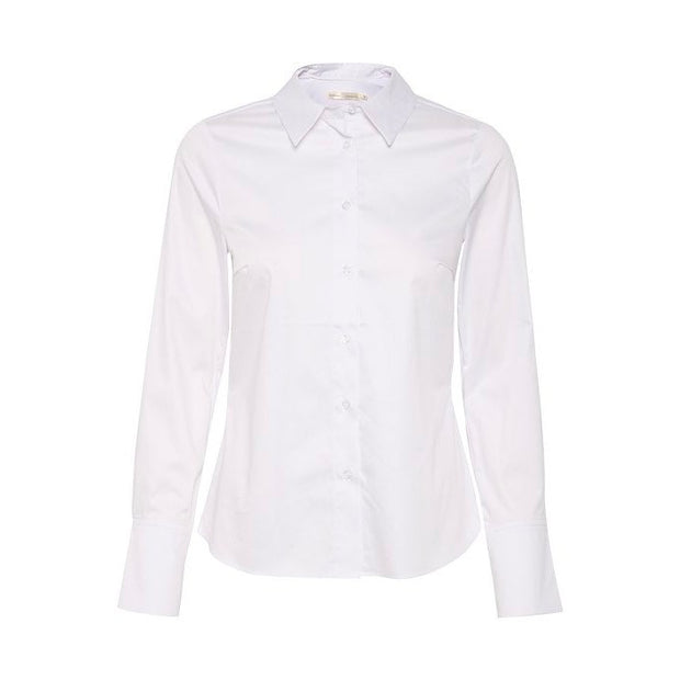 InWear - CallyIW Long Sleeve Cotton Mix White Shirt