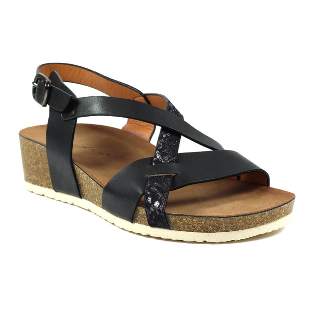 Lunar Shoes - Liberty Wedge Sandal in Black (JLH487)