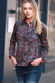 Claudio Lugli - Ladies Cotton Shirt - Neon Croc Print (CLW2312)