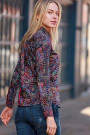 Claudio Lugli - Ladies Cotton Shirt - Neon Croc Print (CLW2312)