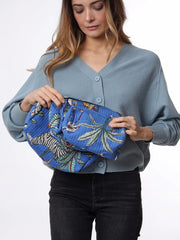 Kris Ana - 3 Piece Travel Set - Royal Blue Forest Print