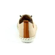 Lunar Shoes - St Ives Leather Plimsoll in Beige
