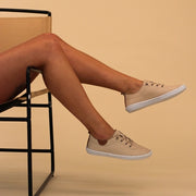 Lunar Shoes - St Ives Leather Plimsoll in Beige