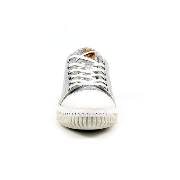 Lazy Dogz Shoes - Starlet Silver Leather Trainer (FLD106SL)