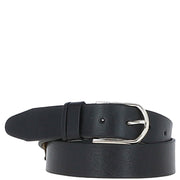 Ashwood Leather - Ladies Leather Belt in Black With Gold Buckle LB-301