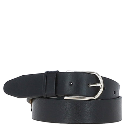 Ashwood Leather - Ladies Leather Belt in Black With Gold Buckle LB-301