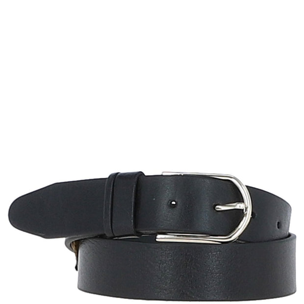 Ashwood Leather - Ladies Leather Belt in Black With Gold Buckle LB-301