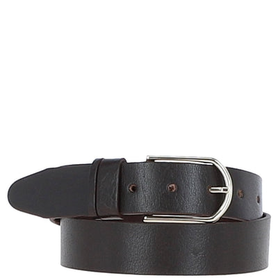 Ashwood Leather - Ladies Leather Belt in Brown With Gold Buckle LB-301