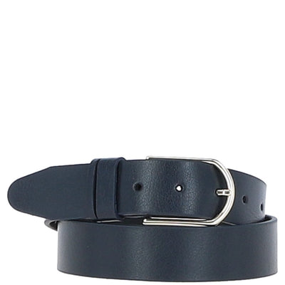 Ashwood Leather - Ladies Leather Belt in Navy With Gold Buckle LB-301