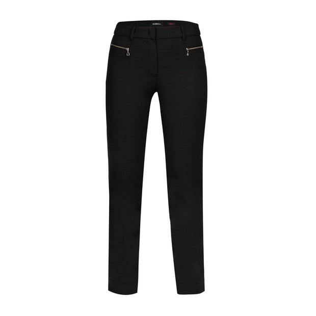 Robell – Mimi - Modern Slim Leg Ankle Length Trouser in Black