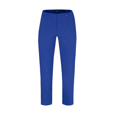 Robell – Lena 09 - Cropped Trousers With Cut Away Ladder Design at Hemline (Cobalt Blue)