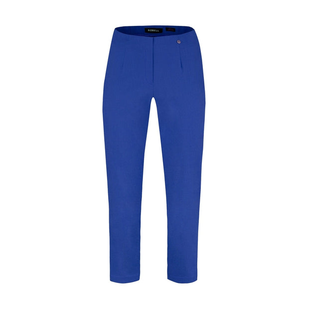 Robell – Lena 09 - Cropped Trousers With Cut Away Ladder Design at Hemline (Cobalt Blue)