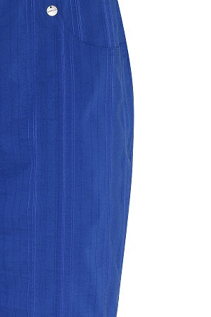 Robell – Bella 05 - Light Weight Bermuda Short in Striped Seersucker Royal Blue