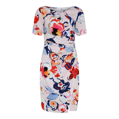 Tia - Short Sleeve Cocktail Dress in Bold Floral Print