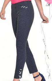 Robell – Rose 09 - Cropped Trousers with a Tiny Triangle Pattern (2 Colours)