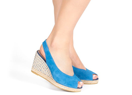 Suede peep toe wedges online